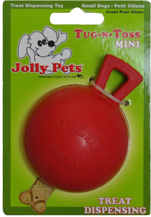 Jolly Pets Tug-n-Toss Mini Dog Toy, Red