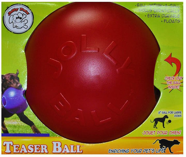 Jolly Pets Teaser Ball Dog Toy, Red