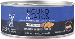 Hound & Gatos Formule agneau, poulet et saumon Sans céréales Nourriture humide en conserve pour chat