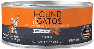 Hound & Gatos Formule au Boeuf Sans céréales Nourriture humide pour chats en boîte