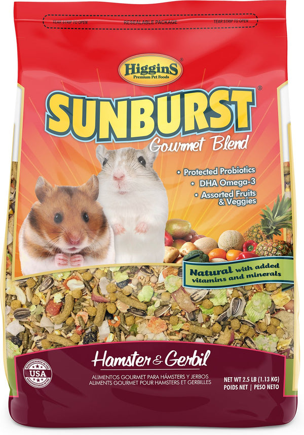 Higgins Sunburst Mélange Gourmet Nourriture pour hamsters et gerbilles, 2,5-lb