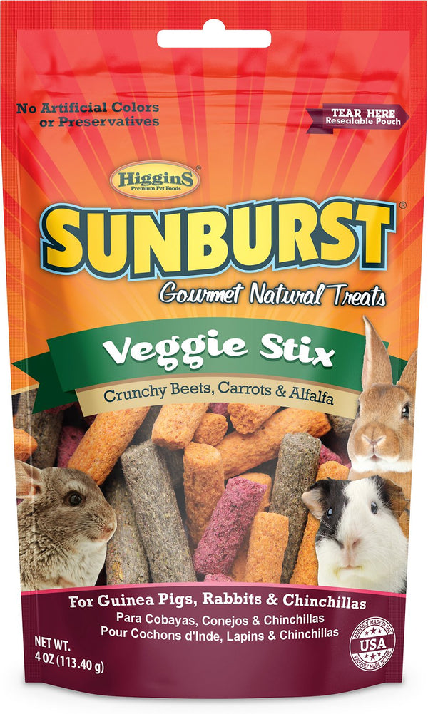 Higgins Sunburst Veggie Stix Friandises gourmandes pour cochons d'Inde, lapins et chinchillas, 4 oz