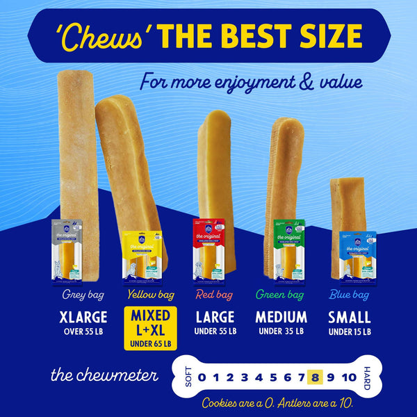 Himalayan Pet Supply The Original Himalayan Dog Chew Yak Cheese Dog Treats, Mixed, 3-pk