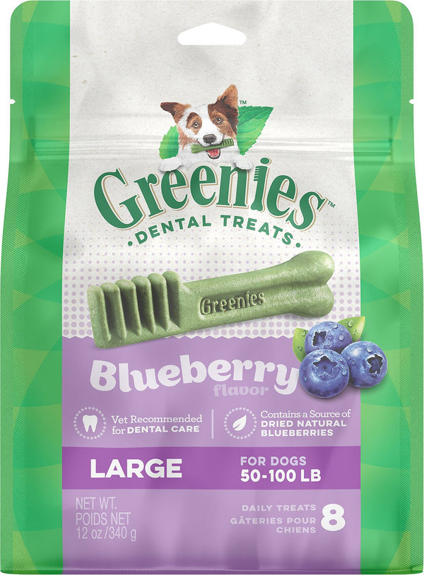 Greenies Friandises dentaires pour chiens grandes myrtilles éclatantes, paquet de 8