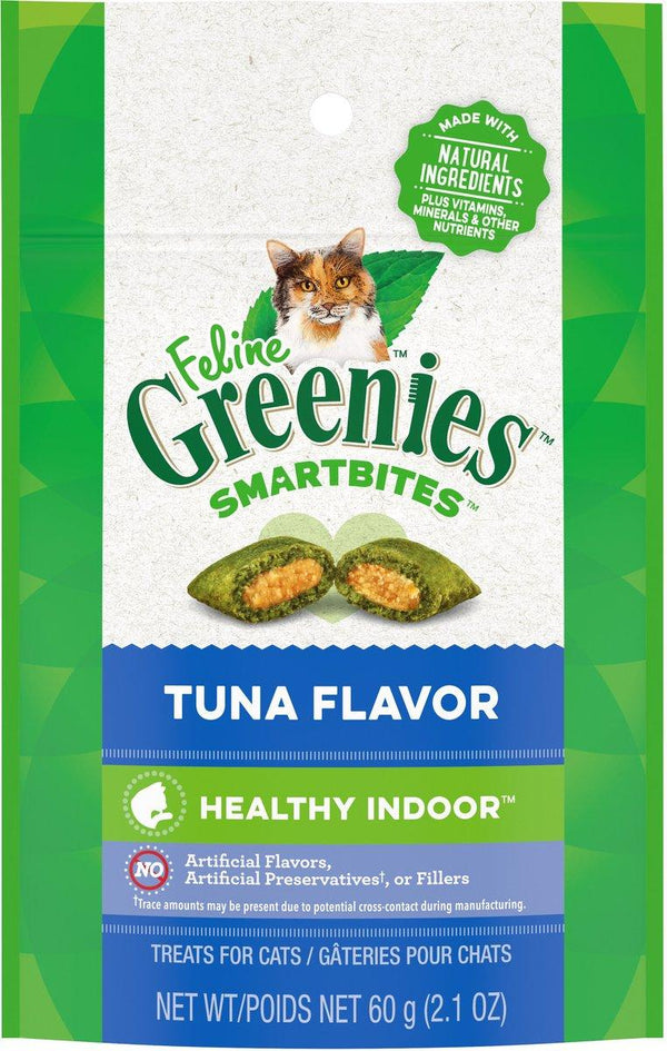Feline Greenies SmartBites Healthy Indoor Tuna Flavor Cat Treats