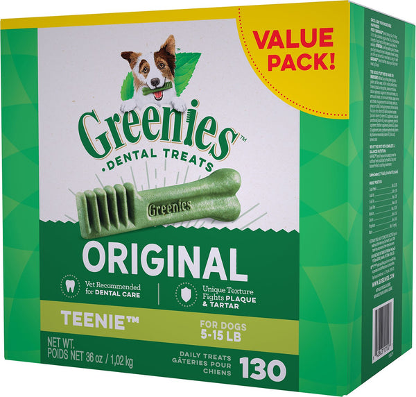 Gâteries pour chiens Greenies Original Teenie Dental, 130 pièces