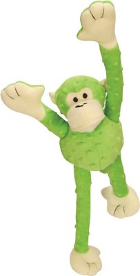 GoDog Crazy Tugs Chew Guard Monkey Dog Toy, Lime