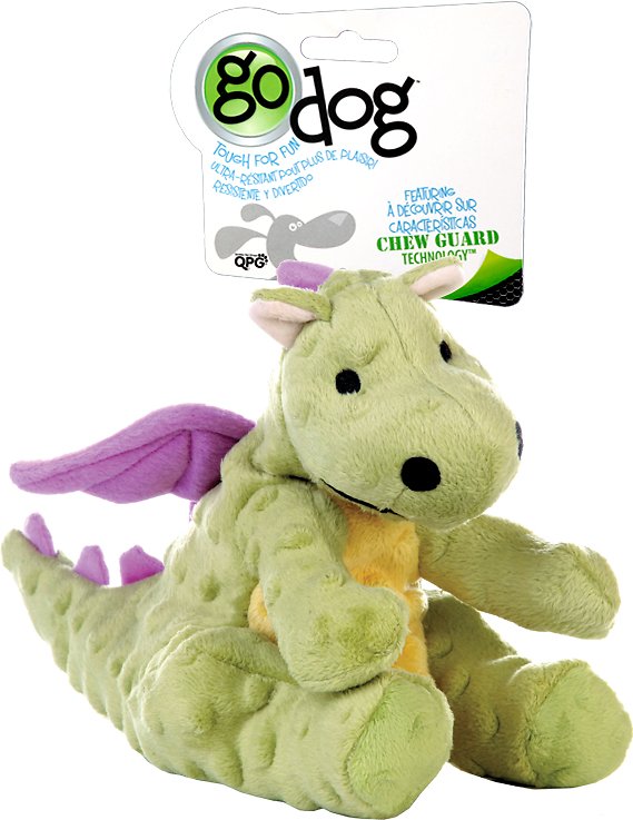 GoDog Dragons Chew Guard Dog Toy, Lime Green