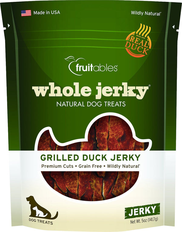 Fruitables Whole Jerky Grilled Duck Strips Dog Treats, 5-oz