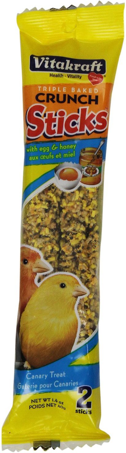 Vitakraft Bâtonnets triple cuisson avec œuf et miel Friandises pour canaris, lot de 2