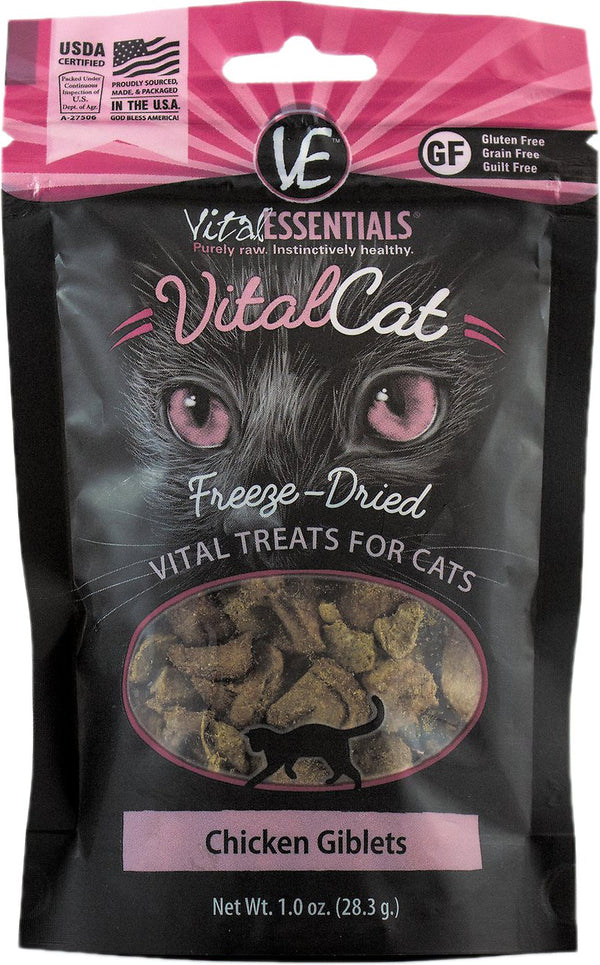 Vital Essentials Vital Cat Treats Chicken Giblets Freeze-Dried Cat Treats, 1-oz
