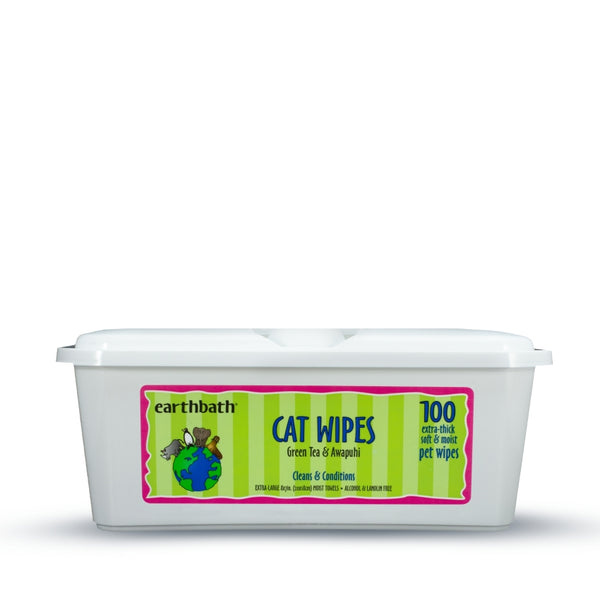 Earthbath Cat Wipes, Green Tea & Awapuhi, 100 count