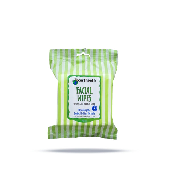 Earthbath Facial Wipes for Dogs & Cats, Hypo-Allergenic, 25-count