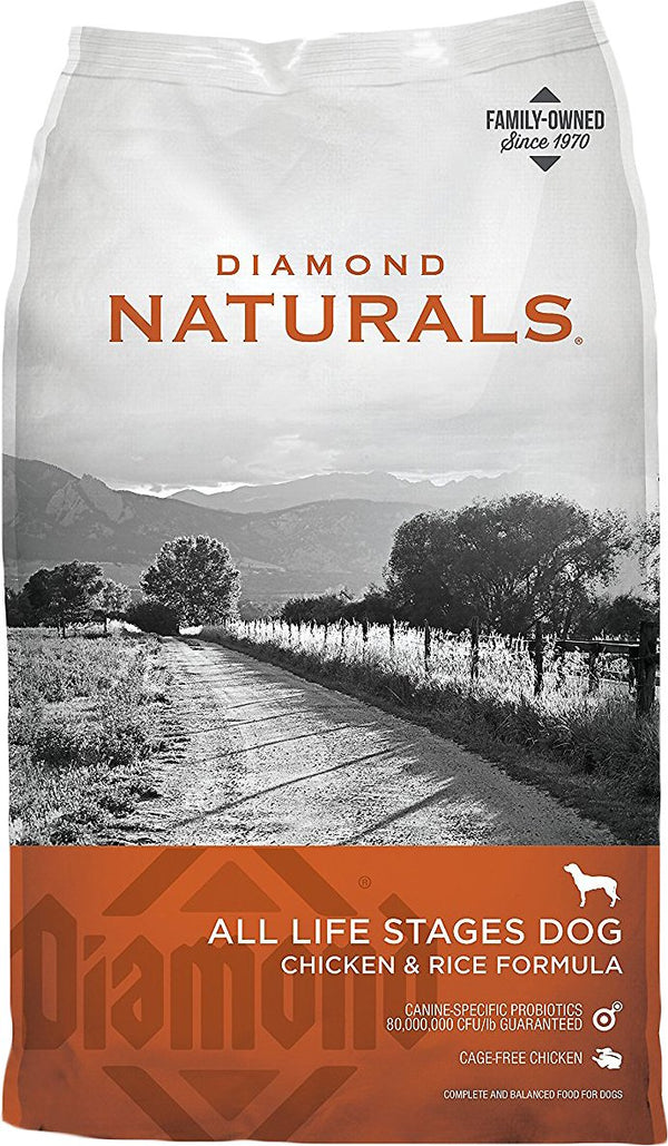 Diamond Naturals Poulet & Riz Formule Toutes Les Étapes de Vie Croquettes pour chien, 40-lb