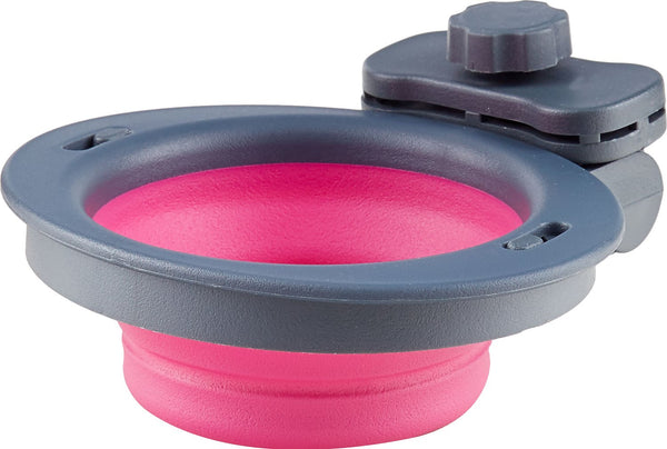 Dexas Collapsible Kennel Pet Bowl, Gray/Pink