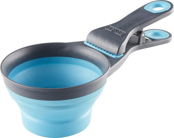 Dexas Collapsible KlipScoop, Gray/Blue