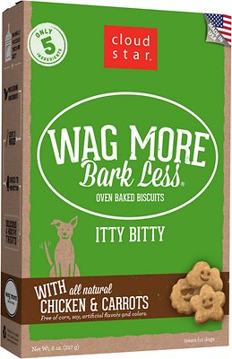 Cloud Star Wag More Bark Less Itty Bitty Oven Baked with Chicken & Carrots Dog Treats