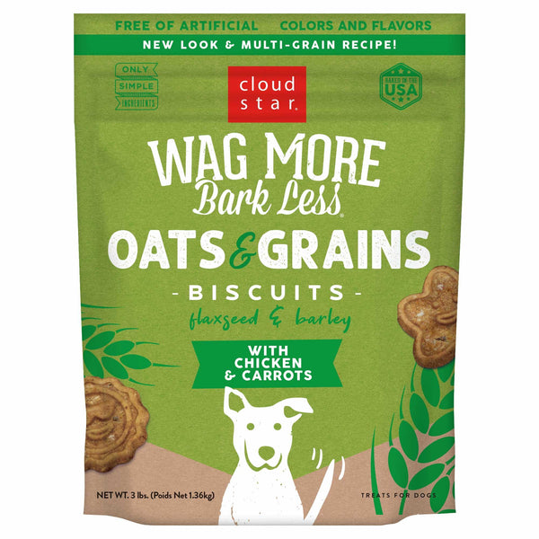Cloud Star Wag More Bark Less Oven Baked with Chicken & Carrots Dog Treats,