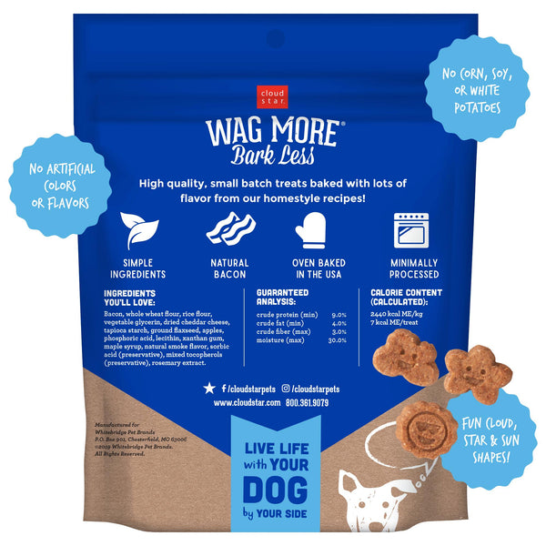 Cloud Star Wag More Bark Less Soft & Chewy with Bacon, Cheese & Apples Dog Treats, 6-oz