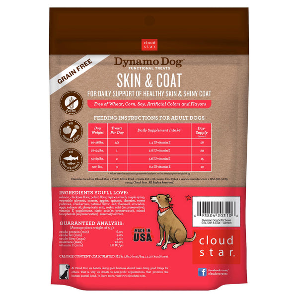 Cloud Star Dynamo Dog Skin & Coat Soft Chews Salmon Formula Dog Treats