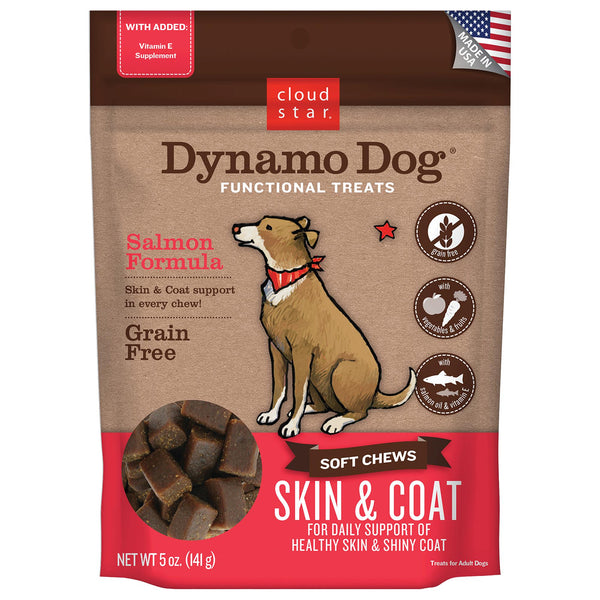 Cloud Star Dynamo Dog Skin & Coat Soft Chews Salmon Formula Dog Treats