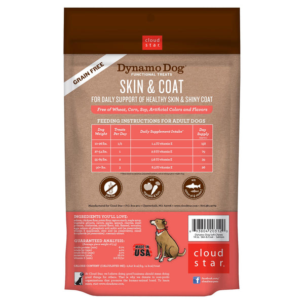 Cloud Star Dynamo Dog Skin & Coat Soft Chews Salmon Formula Dog Treats