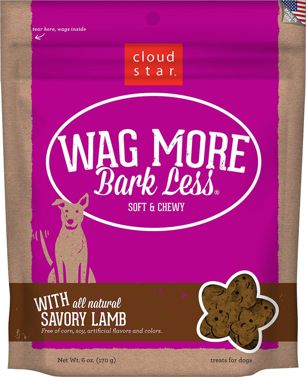 Cloud Star Wag More Bark Less Friandises molles et moelleuses à l'agneau savoureux pour chiens, 6 oz