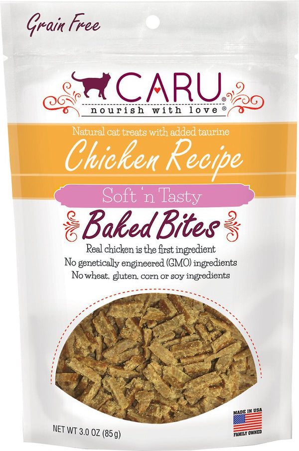 Caru Soft 'n Tasty Baked Bites Recette de poulet Gâteries pour chats sans grains, 85-gram