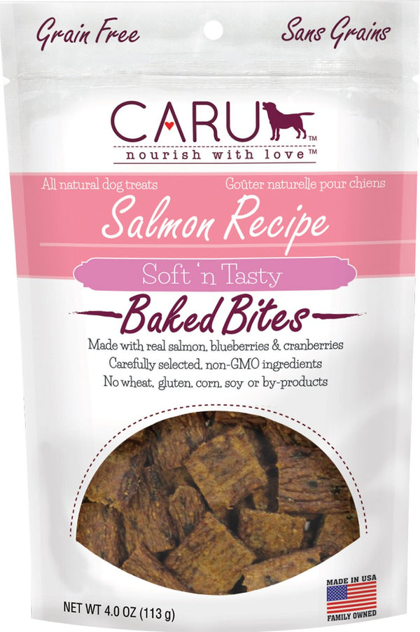 Caru Soft 'n Tasty Baked Bites Salmon Recipe Grain-Free Dog Treats, 4-oz