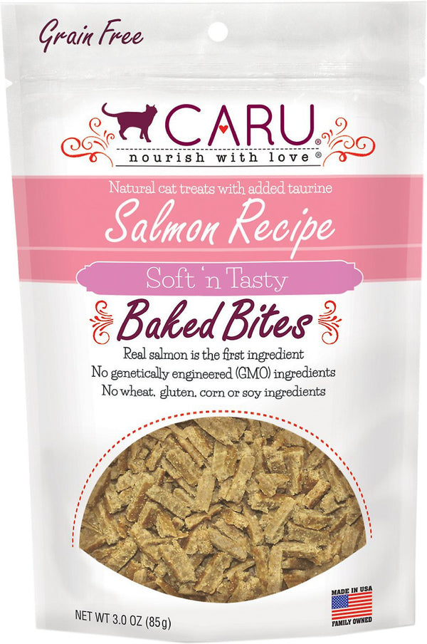 Caru Soft 'n Tasty Baked Bites Recette de saumon Friandises pour chats sans grain, 85-gram