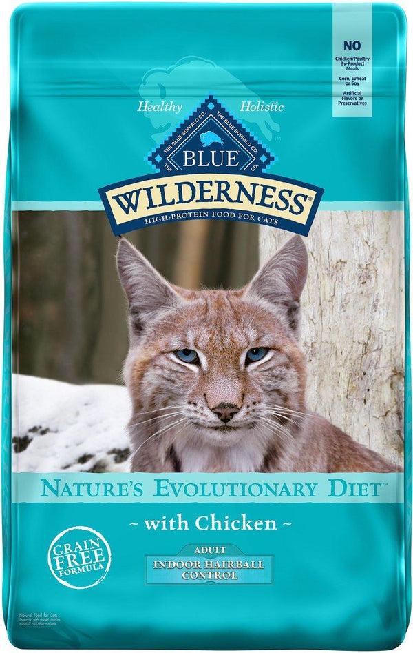 Blue Buffalo BLUE Wilderness Indoor Hairball Control with Chicken Grain-Free Dry Cat Food