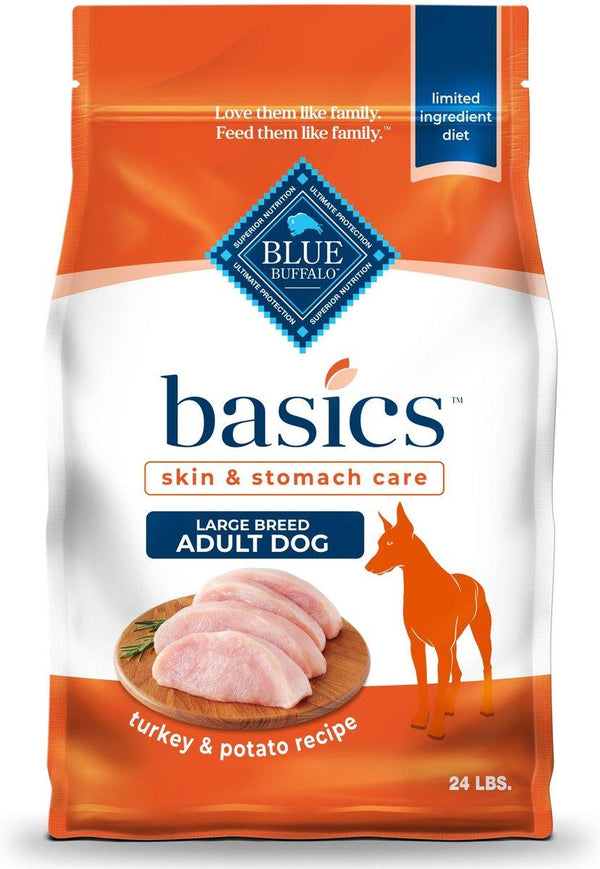 Blue Buffalo BLUE Basics Skin & Stomach Care Turkey & Potato Large Breed Adult Dry Dog Food, 24-lb