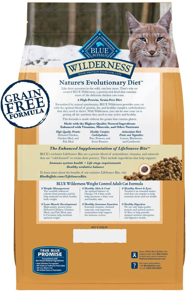 Blue Buffalo BLUE Wilderness Weight Control with Chicken Grain-Free Dry Cat Food