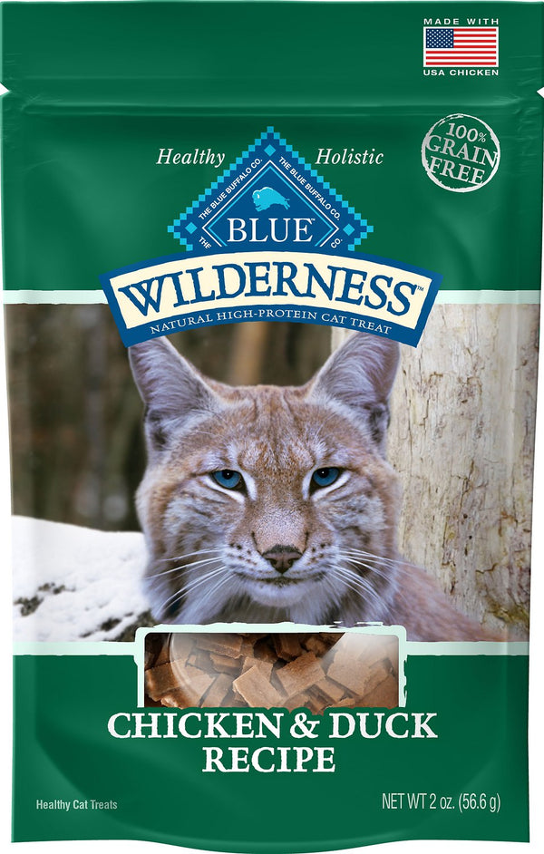 Blue Buffalo Wilderness Friandises sans céréales au poulet et canard pour chat, 2 oz