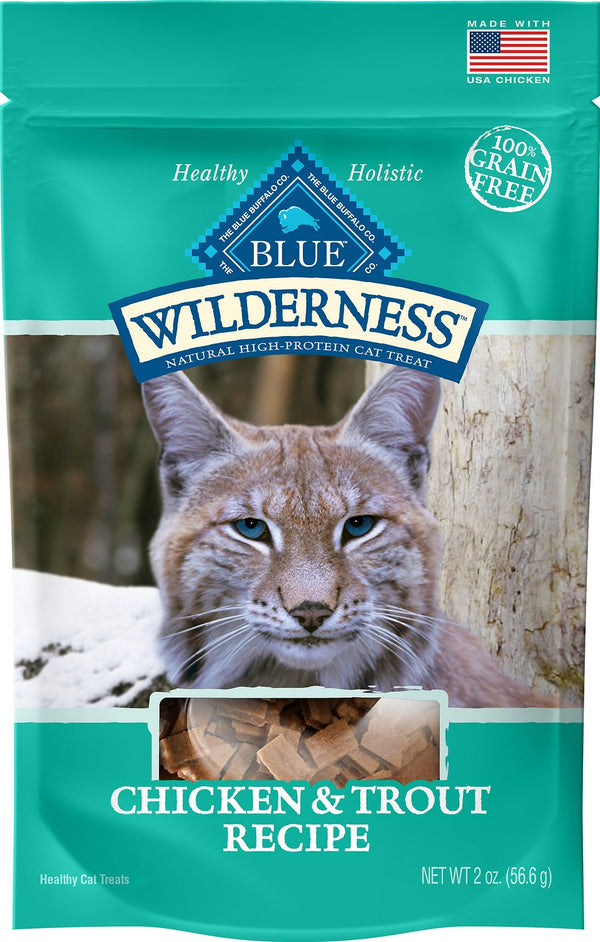Blue Buffalo Wilderness Friandises sans céréales pour chats au poulet et à la truite, 2 oz