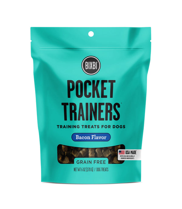 BIXBI Pocket Trainers Bacon Flavor Grain-Free Dog Treats, 6-oz