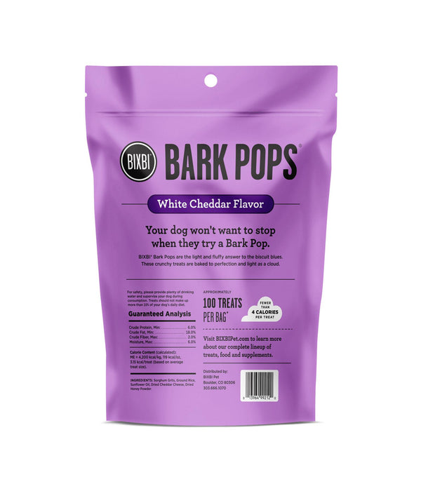BIXBI Bark Pops White Cheddar Flavor Dog Treats, 4-oz