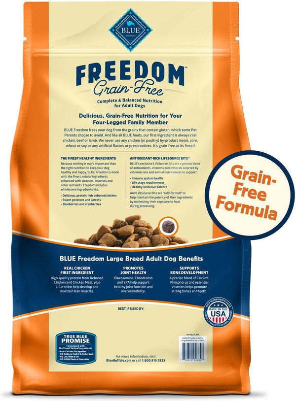 Blue Buffalo BLUE Freedom Chicken Large Breed Adult Grain-Free Dry Dog Food, 24-lb