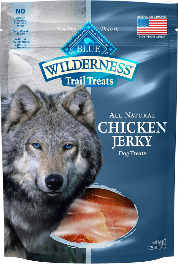 Blue Buffalo Wilderness Trail Treats Friandises pour chiens sans céréales au jerky de poulet, 3.25 oz