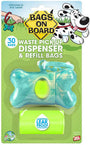 Bags on Board Bone Dispenser, Turquoise Marble, 1 dispenser, 30 bags