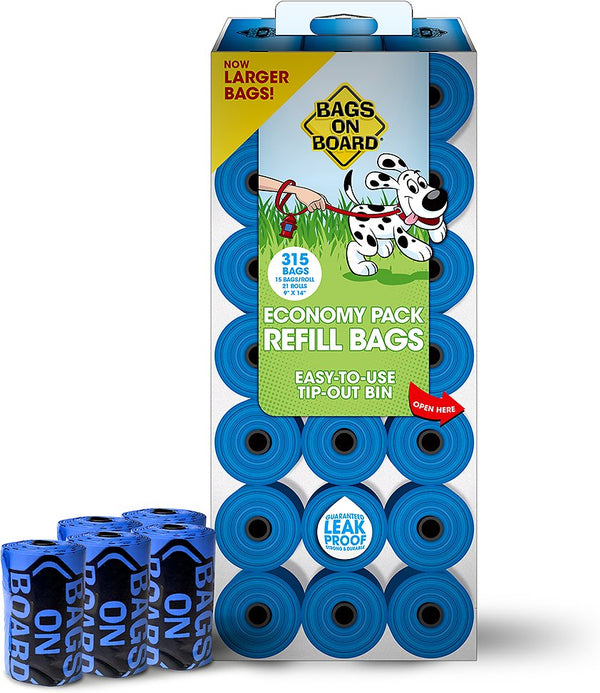 Bags on Board Bag Refill Pack, Unscented, Color Varies, 315 count