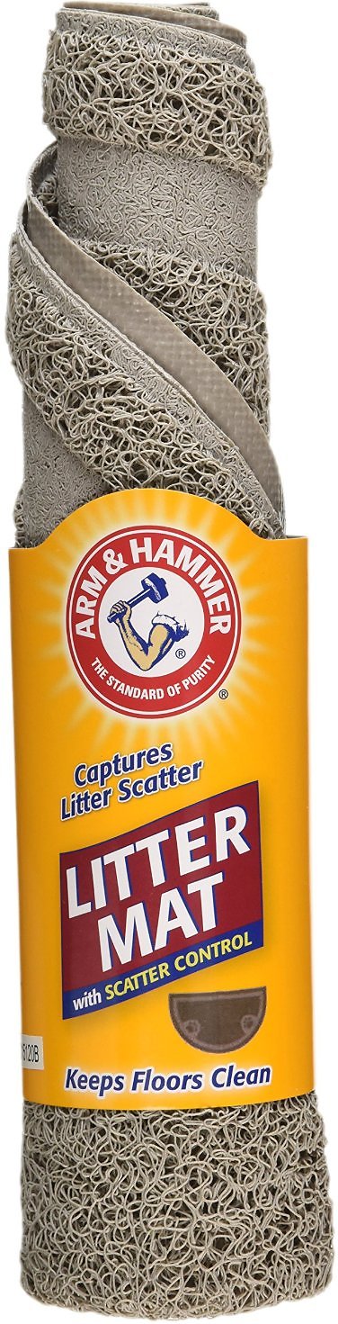 Arm & Hammer Tapis à litière pour chat demi-cercle, Beige perle