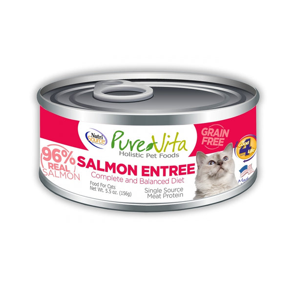 Nourriture en conserve pour chats PureVita sans grains 96 % vrai saumon