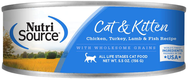 Nourriture en conserve pour chats NutriSource Kitten au poulet, à la dinde, à l'agneau et au poisson