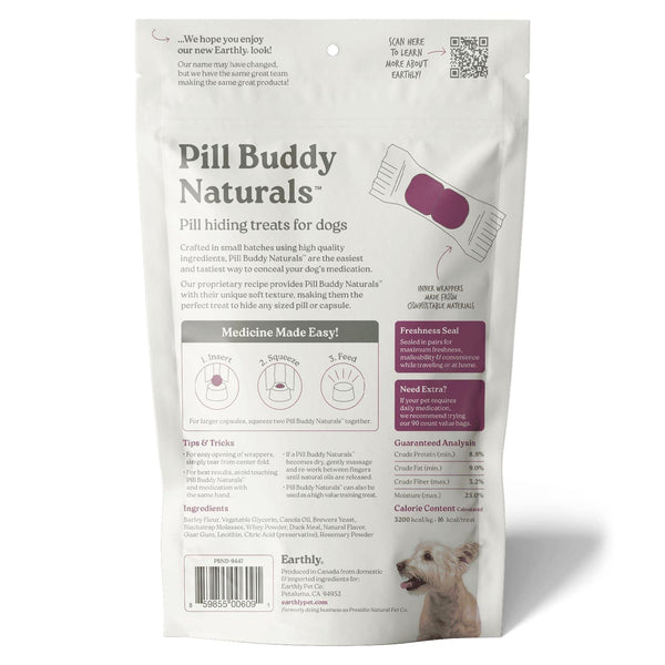 Presidio Pill Buddy Naturals Friandises pour chiens canard grillé pour pilules/capsules, 150 grammes