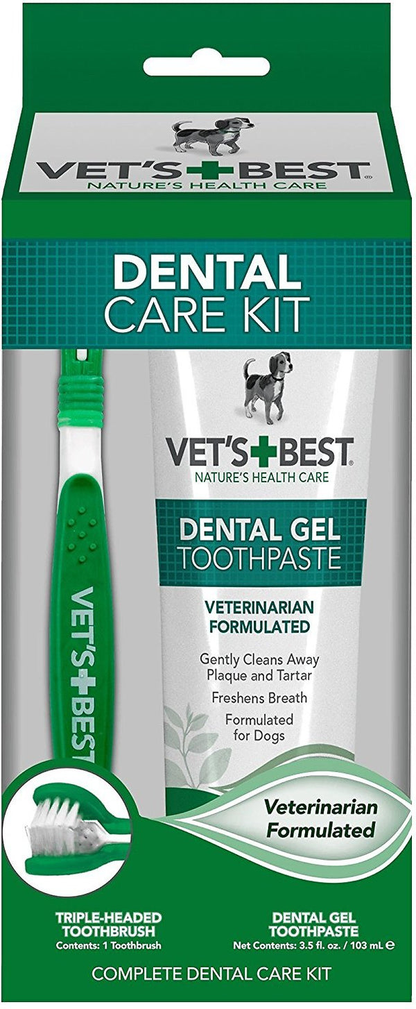 Vet's Best Kit complet de soins dentaires enzymatiques pour chiens