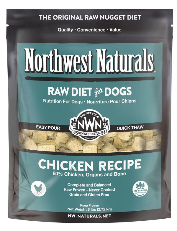 Northwest Naturals Raw Diet Grain-Free Chicken Nuggets Raw Frozen Dog Food, 6-lb