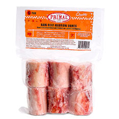 Primal Raw Os à moelle de bœuf cru congelé 2" Friandise pour chien, lot de 6