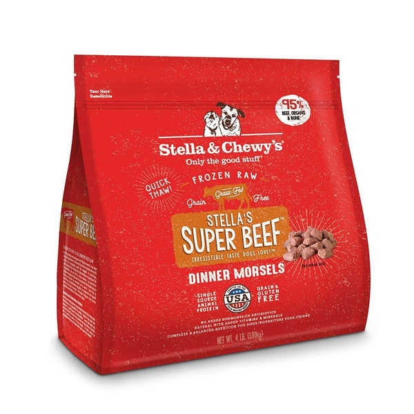 Stella & Chewy's Stella's Super Beef Dinner Morsels Nourriture crue congelée sans céréales pour chiens, 4-lb