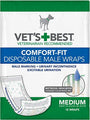 Vet's Best Serviettes jetables confortables pour chien mâle, lot de 12